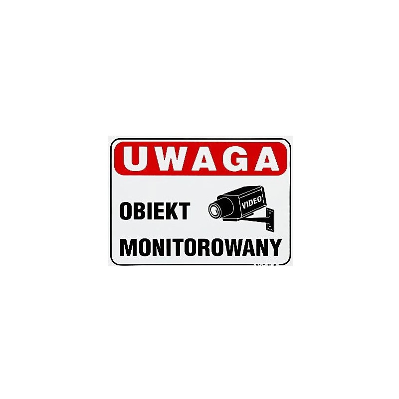 Tablica 21x15 ''OBIEKT MONITOROWANY" PCV